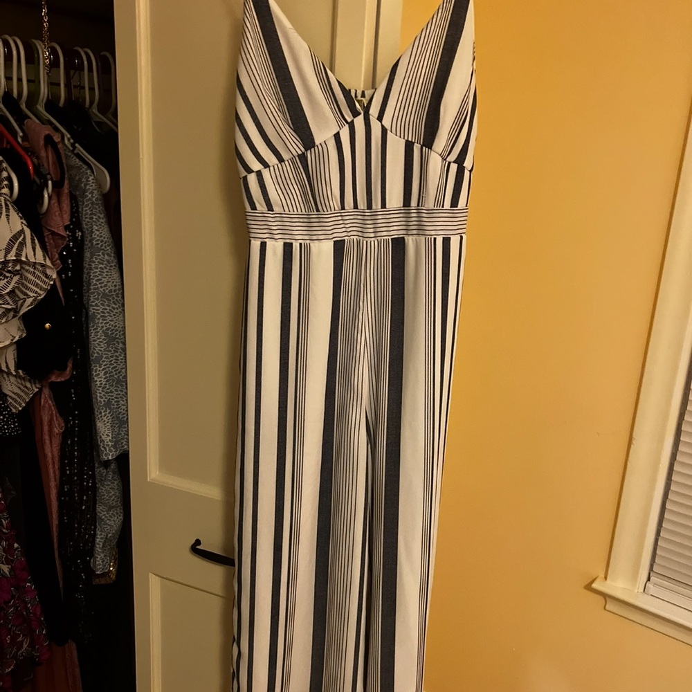 Striped Sleeveless Jumpsuit